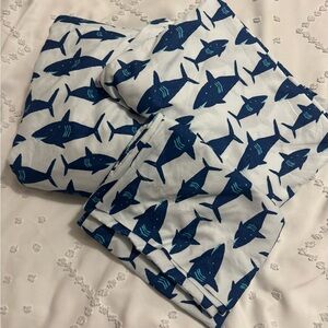 Shark Print Bedding Set - Navy & White